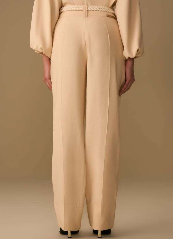 Maria.valentina - Calça Maria.Valentina Reta Alta Bege Bege