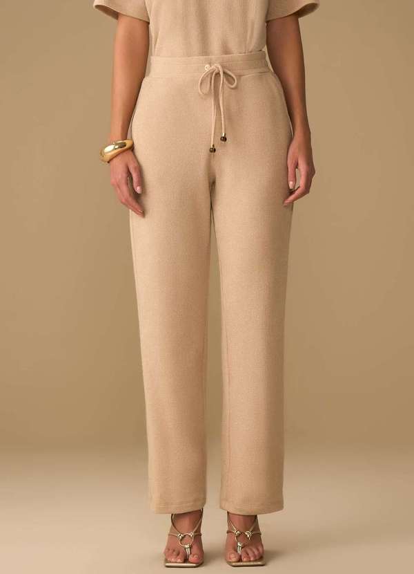 Maria.valentina - Calça Maria.Valentina Reta Alta Bege Bege