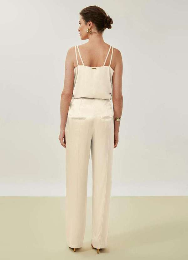 Maria.valentina - Calça Maria.Valentina Reta Alta Bege Bege 4