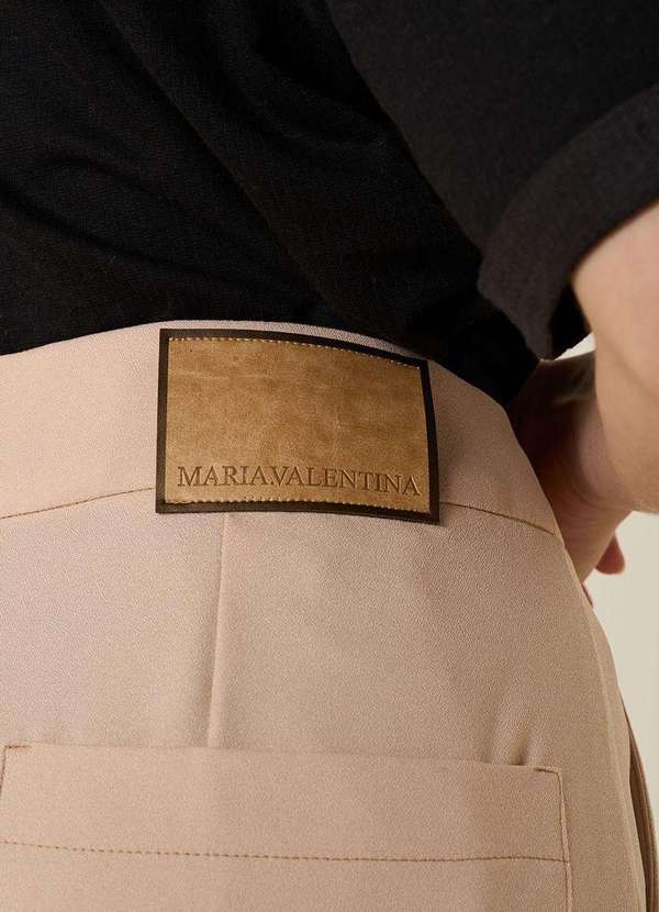Maria.valentina - Calça Maria.Valentina Reta Alta Bege Bege 4