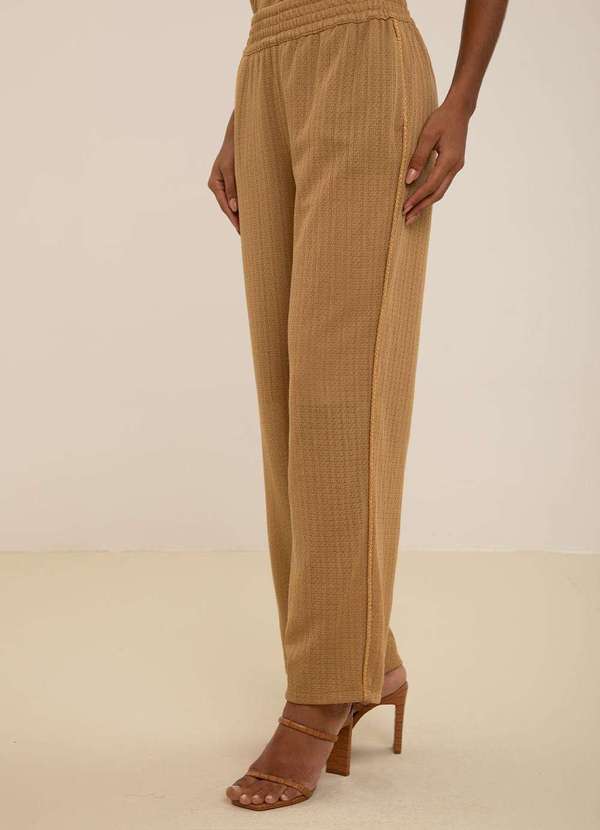 Maria.valentina - Calça Maria.Valentina Reta Alta Dourado Dourado