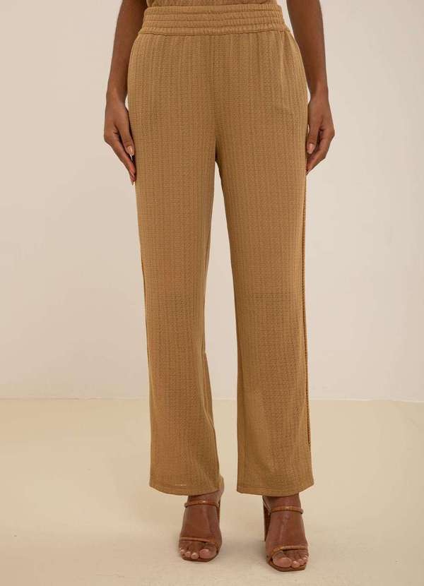 Maria.valentina - Calça Maria.Valentina Reta Alta Dourado Dourado 4