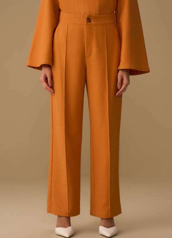 Maria.valentina - Calça Maria.Valentina Reta Alta Laranja Laranja 2