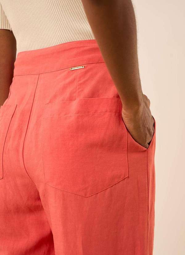 Maria.valentina - Calça Maria.Valentina Reta Alta Laranja Laranja