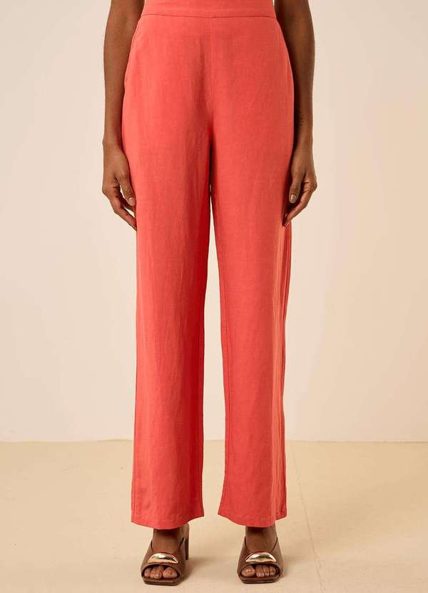 Maria.valentina - Calça Maria.Valentina Reta Alta Laranja Laranja 3