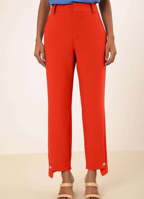 Maria.valentina - Calça Maria.Valentina Reta Alta Laranja Laranja 2