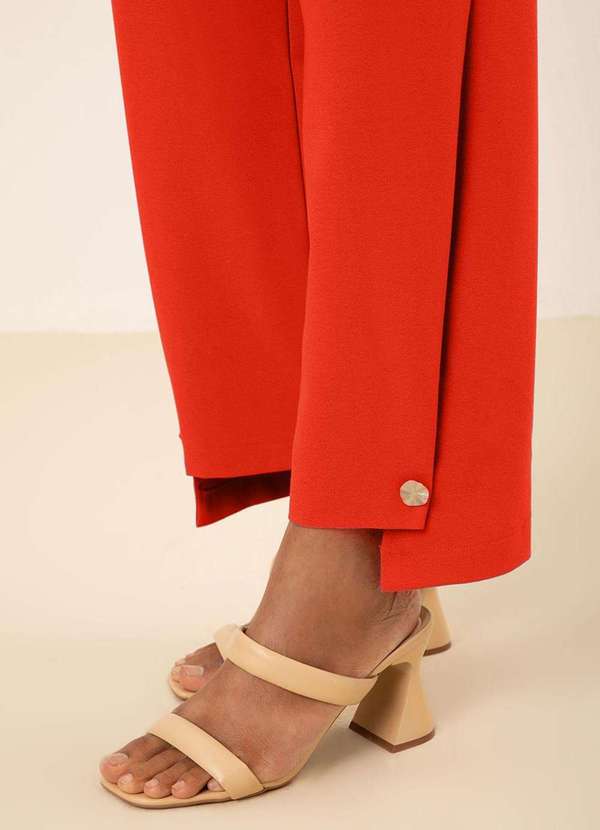 Maria.valentina - Calça Maria.Valentina Reta Alta Laranja Laranja 3