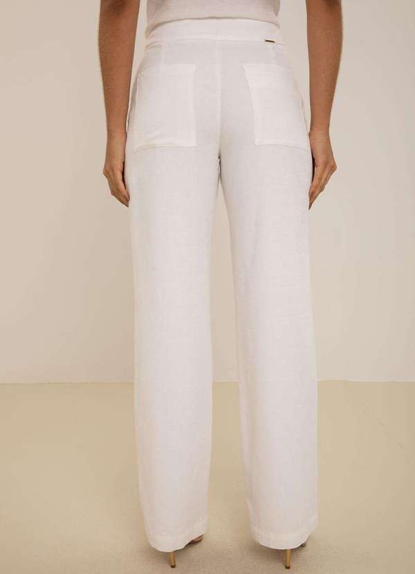 Maria.valentina - Calça Maria.Valentina Reta Alta Off White Branco 4