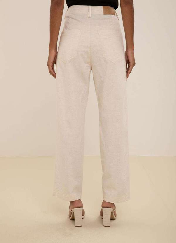 Maria.valentina - Calça Maria.Valentina Reta Alta Off White Branco 4