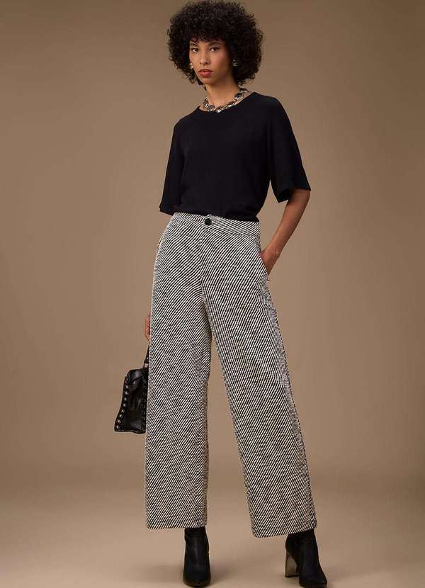 Maria.valentina - Calça Maria.Valentina Reta Alta Preto Preto