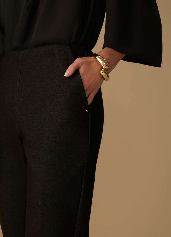 Maria.valentina - Calça Maria.Valentina Reta Alta Preto Preto