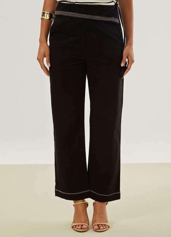 Maria.valentina - Calça Maria.Valentina Reta Alta Preto Preto 2