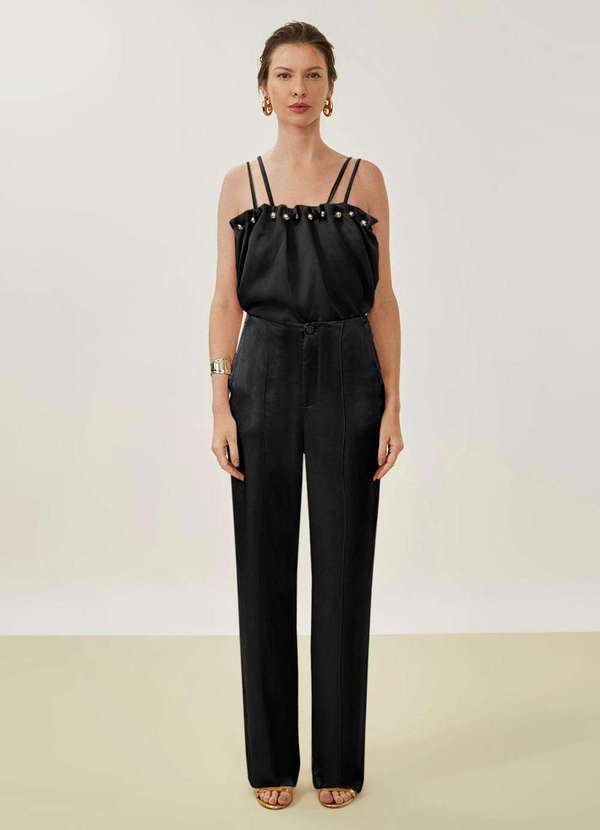 Maria.valentina - Calça Maria.Valentina Reta Alta Preto Preto 2