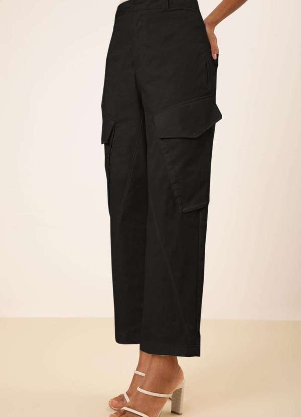 Maria.valentina - Calça Maria.Valentina Reta Alta Preto Preto 2