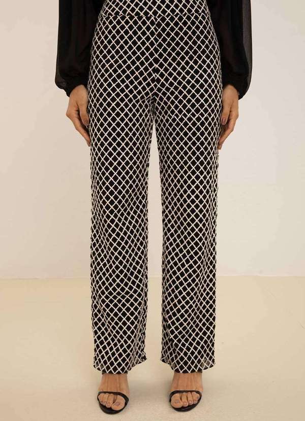 Maria.valentina - Calça Maria.Valentina Reta Alta Preto Preto