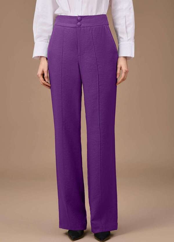 Maria.valentina - Calça Maria.Valentina Reta Alta Roxo Roxo 2