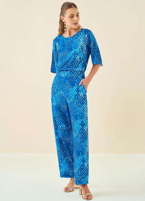 Maria.valentina - Calça Maria.Valentina Reta Cós Intermediário Bolso Faca Azul Azul