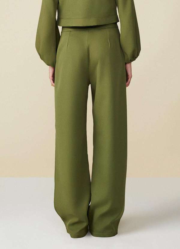 Maria.valentina - Calça Maria.Valentina Reta Cós Intermediário com Pence Verde Verde 4