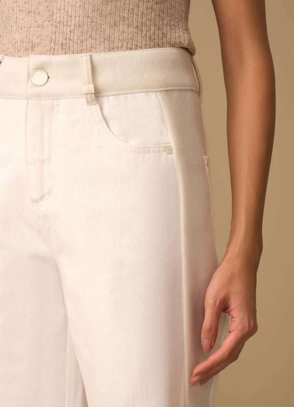 Maria.valentina - Calça Maria.Valentina Reta Média Off White Branco 3