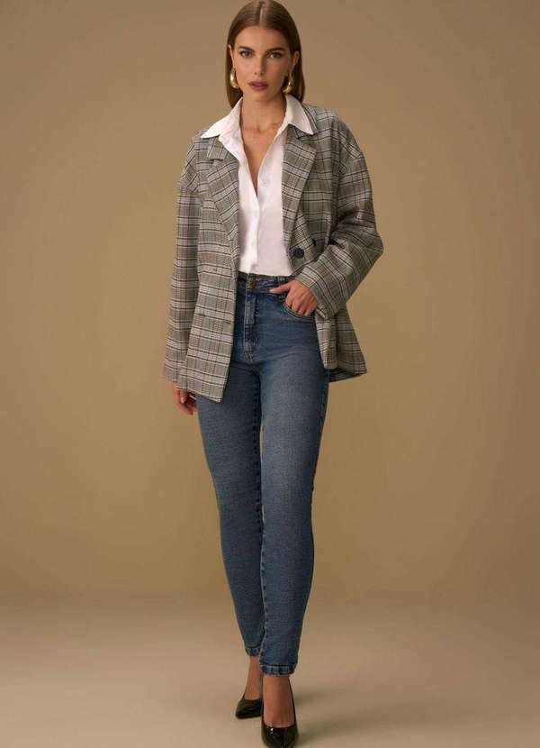 Maria.valentina - Calça Maria.Valentina Skinny Alta Azul Azul