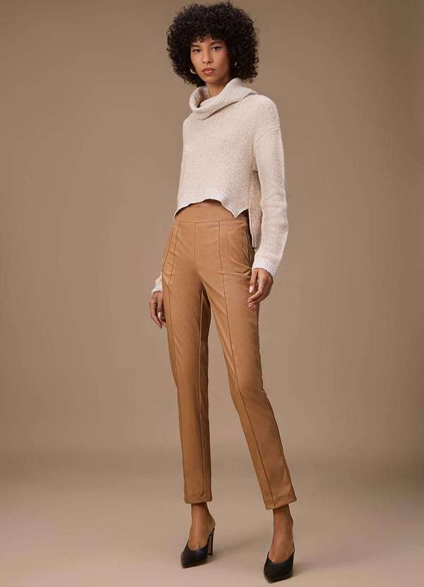 Maria.valentina - Calça Maria.Valentina Skinny Alta Marrom Marrom