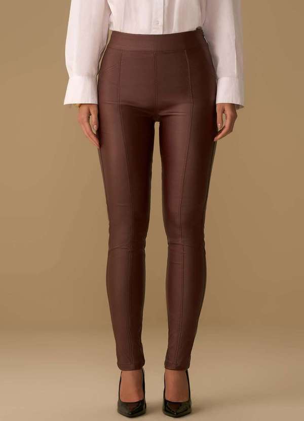 Maria.valentina - Calça Maria.Valentina Skinny Alta Marrom Marrom 2