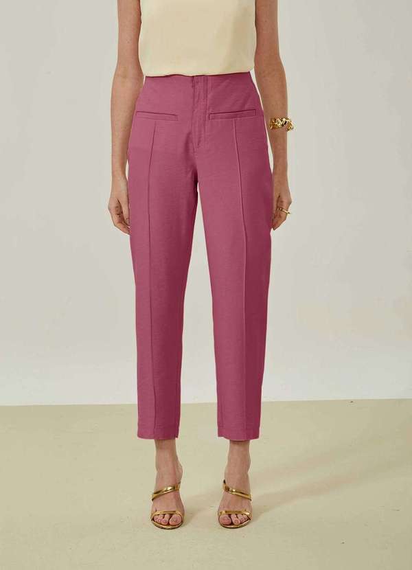 Maria.valentina - Calça Maria.Valentina Skinny Alta Rosa Rosa 2