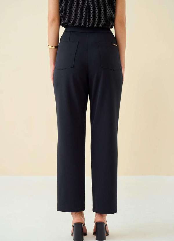 Maria.valentina - Calça Maria.Valentina Skinny Cós Alto com Recorte Preto Preto 4