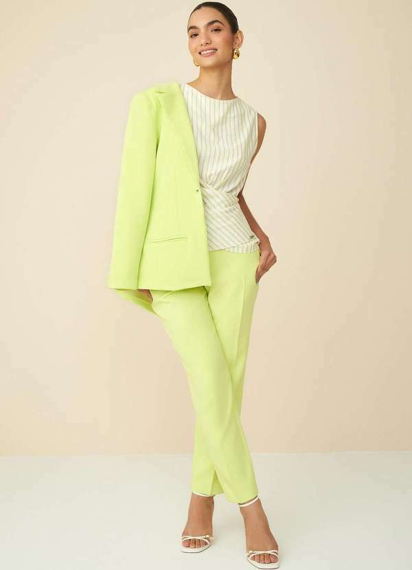 Maria.valentina - Calça Maria.Valentina Skinny Cós Intermediário Bolso Faca Verde C Verde