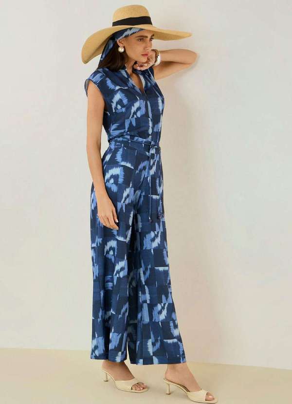 Maria.valentina - Calça Maria.Valentina Wide Alta Azul Azul 4