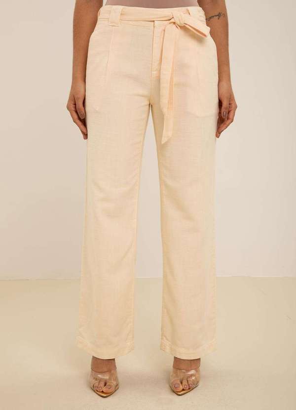 Maria.valentina - Calça Maria.Valentina Wide Média Amarelo Amarelo 2