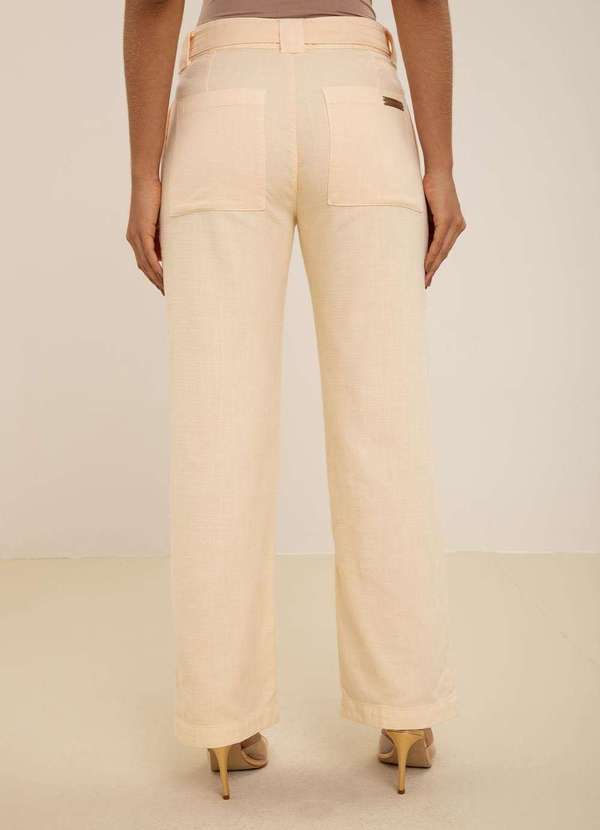 Maria.valentina - Calça Maria.Valentina Wide Média Amarelo Amarelo 4