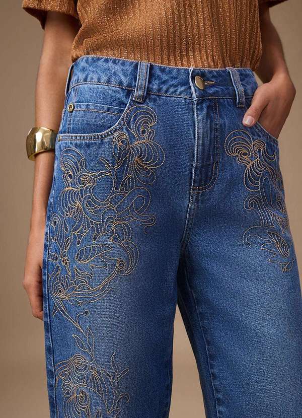 Maria.valentina - Calça Maria.Valentina Wide Média Azul Azul 3