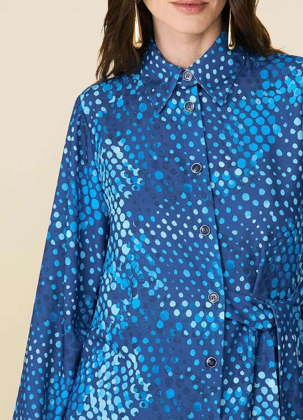 Maria.valentina - Camisa Maria.Valentina Manga Longa com Amarração Azul Azul 3