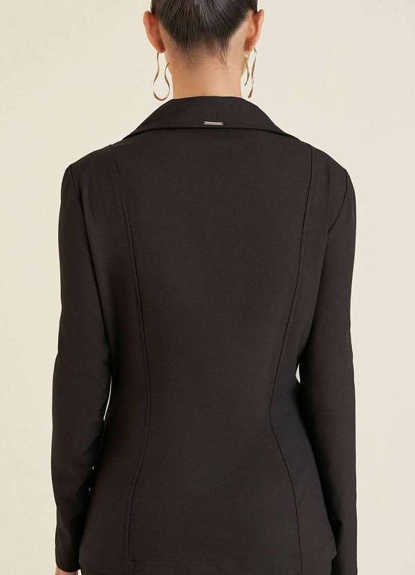 Maria.valentina - Blazer Maria.Valentina com Lapela Preto Preto 4