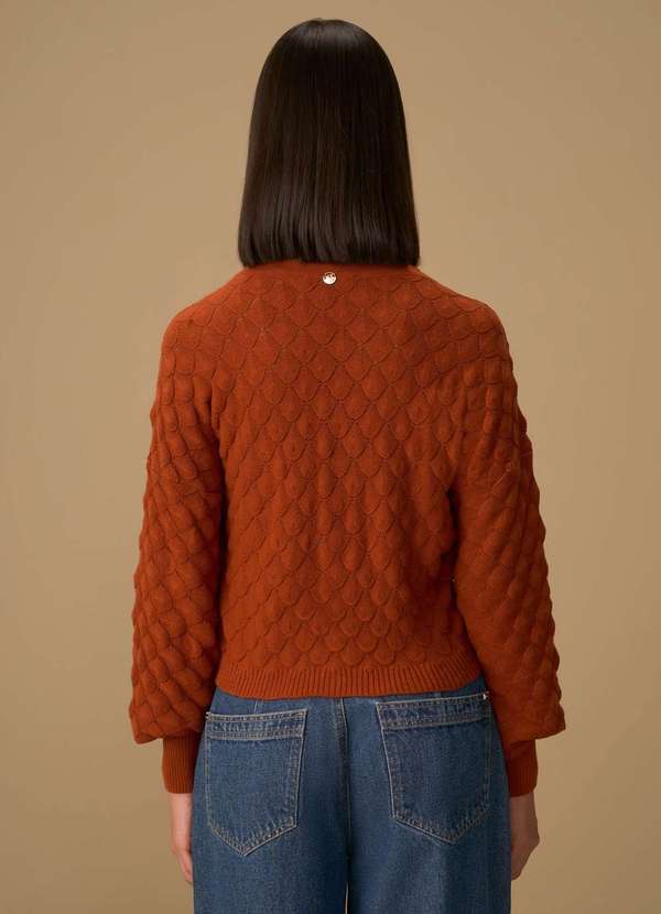 Maria.valentina - Cardigan Maria.Valentina Tricot Básico Marrom Marrom 4