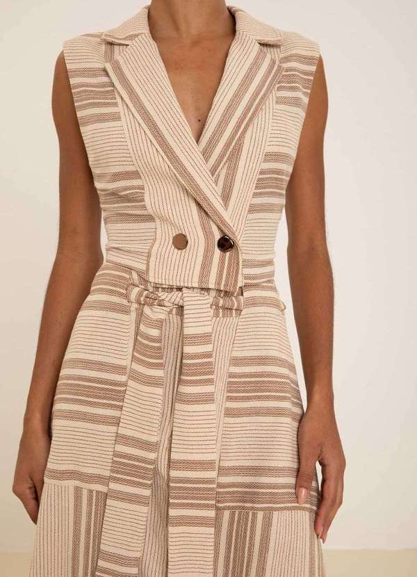 Maria.valentina - Colete Maria.Valentina Solto sem Manga Cropped Marrom Marrom