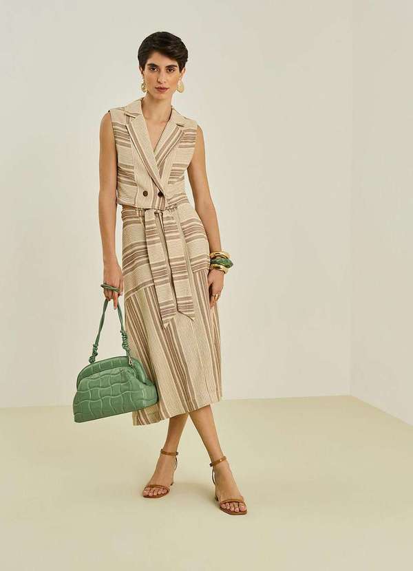 Maria.valentina - Colete Maria.Valentina Solto sem Manga Cropped Marrom Marrom 3