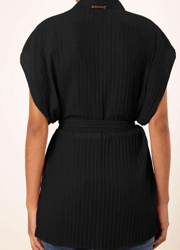 Maria.valentina - Kimono Maria.Valentina Solto Manga Curta Alongado Preto Preto 2