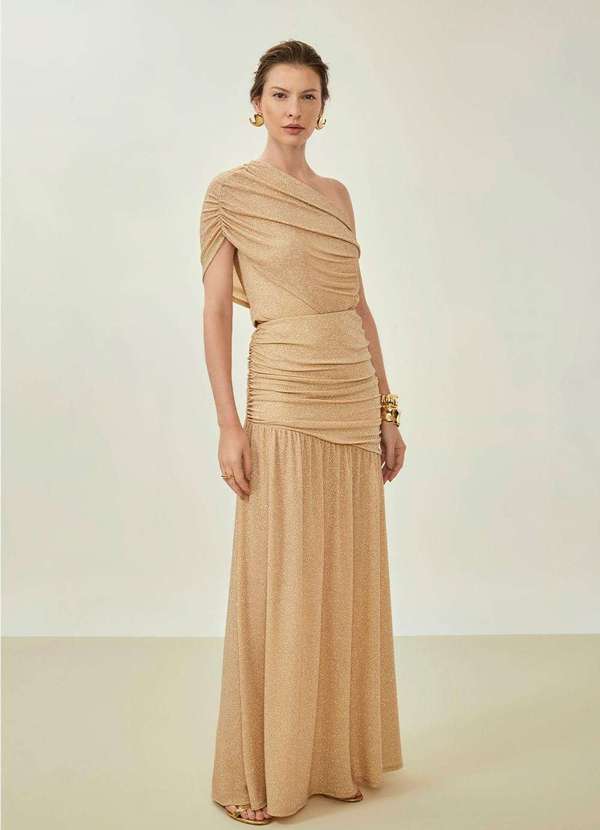 Maria.valentina - Saia Maria.Valentina Reta Alta Longa Bege Bege