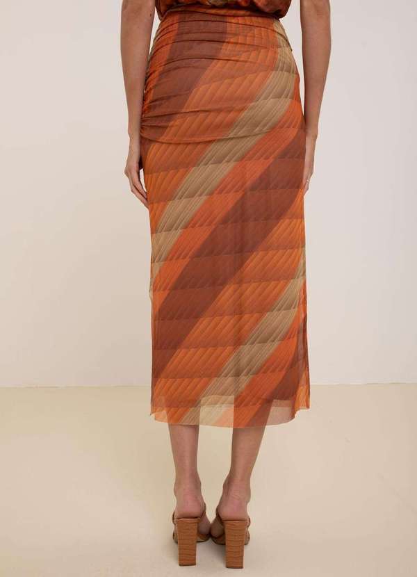 Maria.valentina - Saia Maria.Valentina Reta Alta Longa Laranja Laranja 2