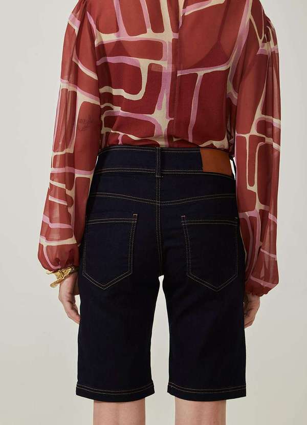 Maria.valentina - Bermuda Maria.Valentina Ajustada Alta Azul Azul 2