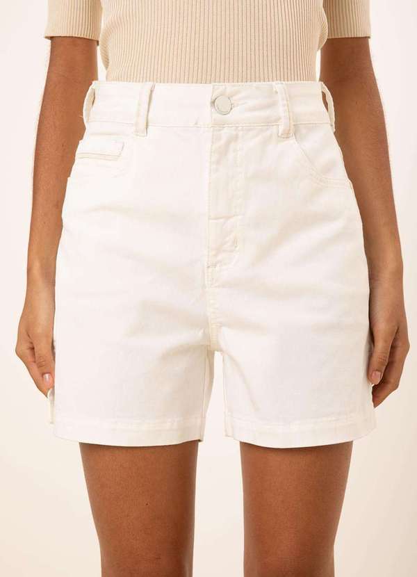 Maria.valentina - Bermuda Maria.Valentina Ajustada Alta Branco Branco 2