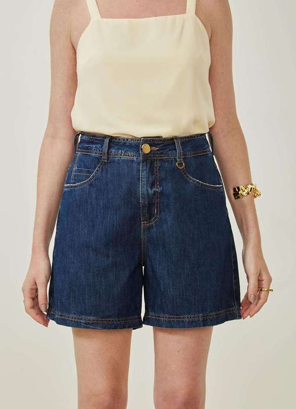 Maria.valentina - Bermuda Maria.Valentina Ajustada Média Azul Azul