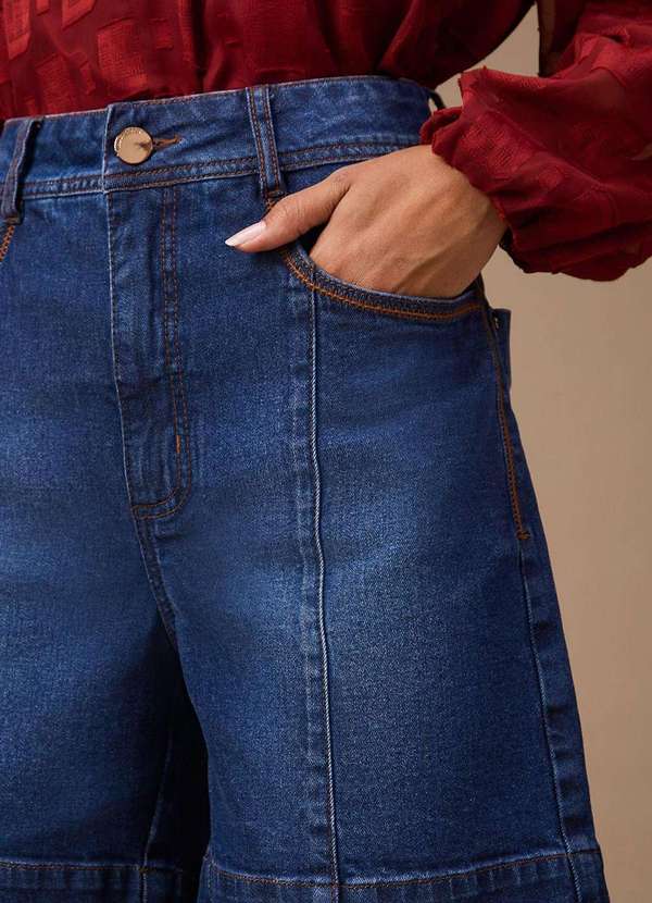 Maria.valentina - Bermuda Maria.Valentina Reta Alta Azul Azul 3