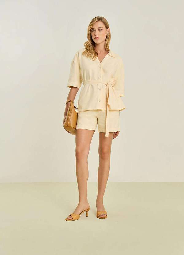 Maria.valentina - Bermuda Maria.Valentina Reta Alta Amarelo Amarelo