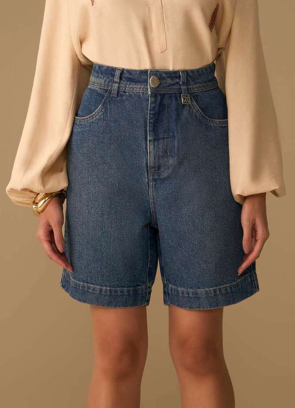 Maria.valentina - Bermuda Maria.Valentina Reta Alta Azul Azul 2