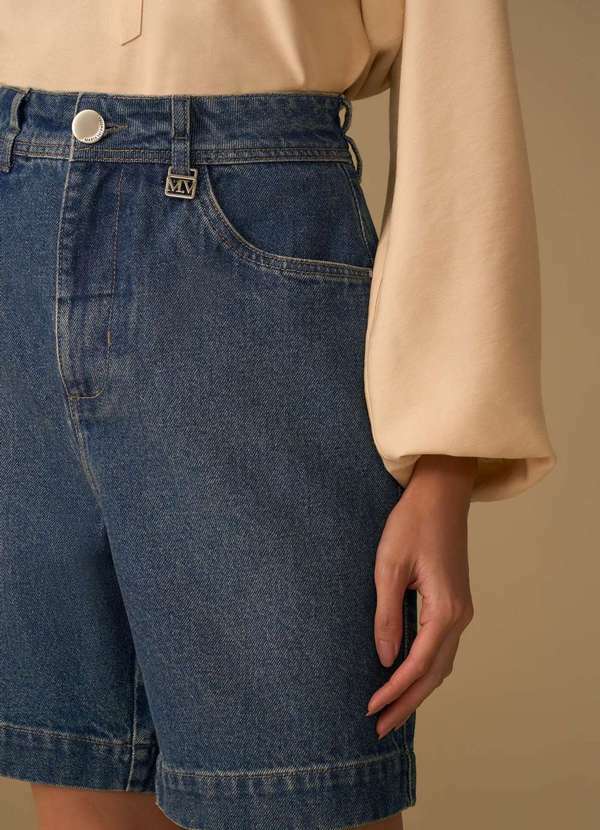 Maria.valentina - Bermuda Maria.Valentina Reta Alta Azul Azul 3