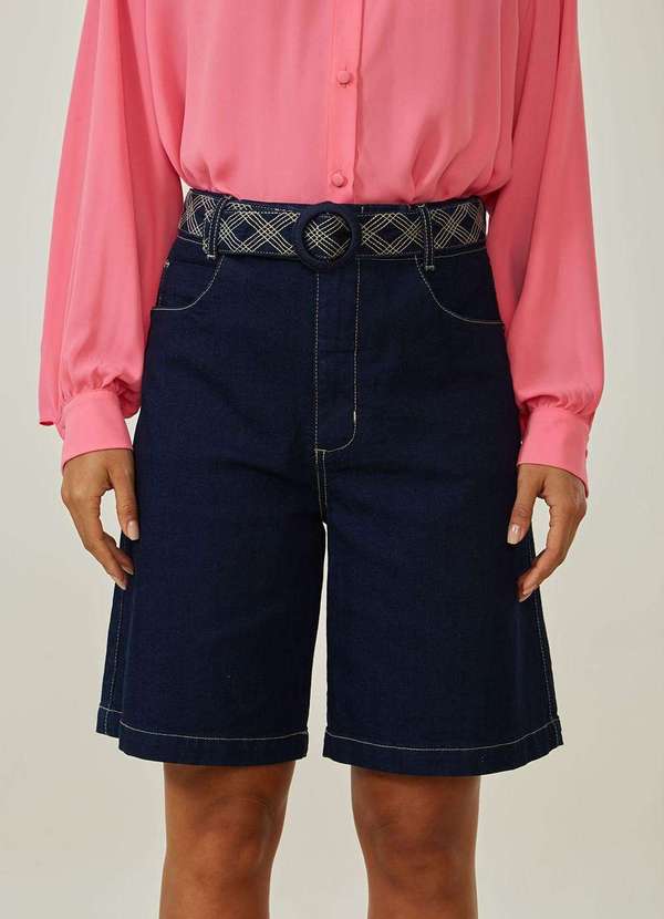 Maria.valentina - Bermuda Maria.Valentina Reta Alta Azul Azul 4