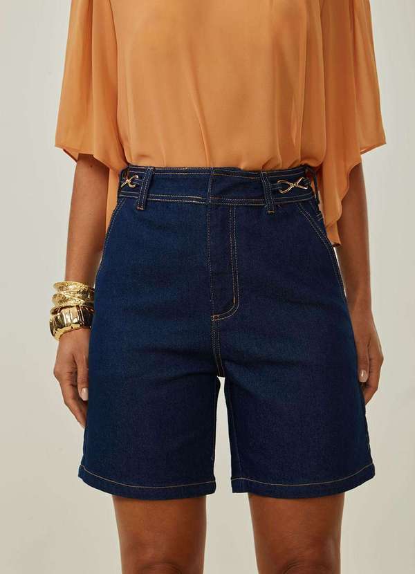 Maria.valentina - Bermuda Maria.Valentina Reta Alta Azul Azul 2